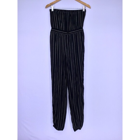 Out From Under Black Striped‎ Strapless Jumpsuit Women’s Size Medium NEW - Picture 3 of 7